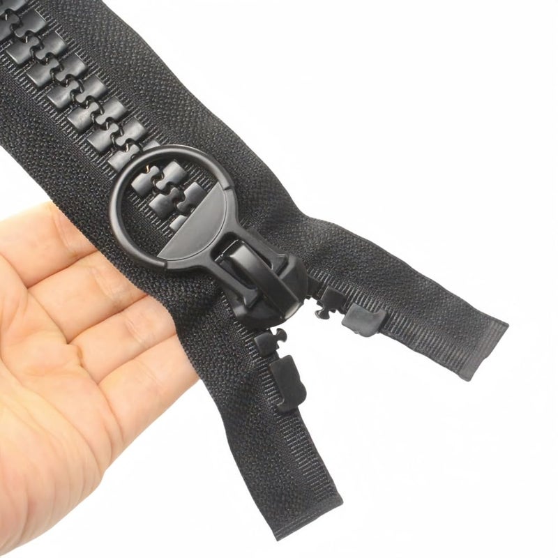 YaHoGa 150cm #20 Super Large Separating Giant Plastic Zippers for Sewing Tents Coats Overcoats Boat Cover Canvas Heavy Duty Huge Resin Zippers (59" Black) - Image 1